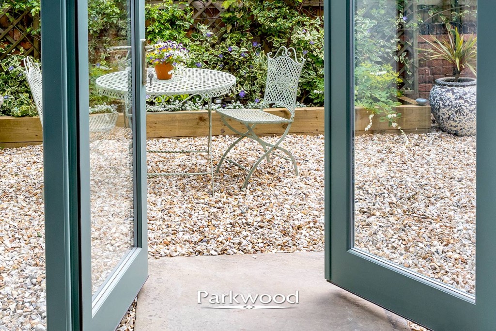 Green Painted Timber conservatory by Parkwood